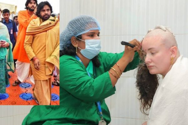 Pawan Kalyan’s wife Anna Lezaneva got shaved in Tirumala, photos viral