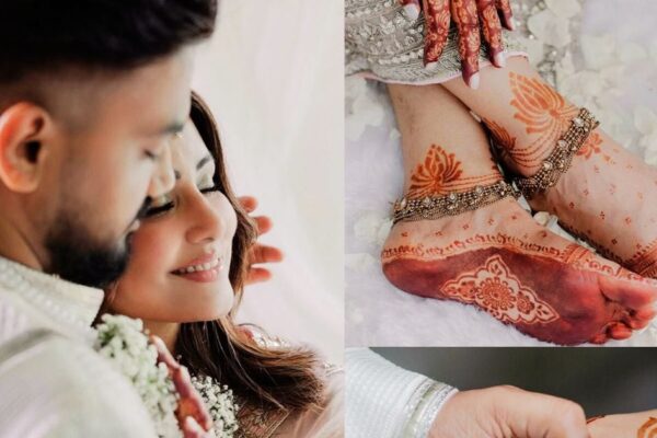 Hina Khan Mehendi Look Grabs Attention | Hina Khan’s beautiful mehndi look: Hare-pink in the wedding was seen in a saree