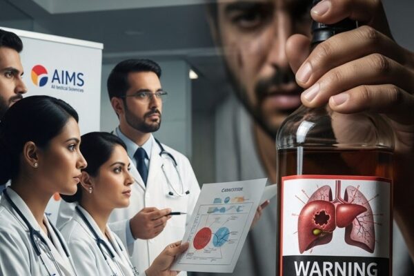 AIIMS Doctors Warning Label on Wine Bottle | AIIMS Doctor: Cancer warning label on liquor bottles required.