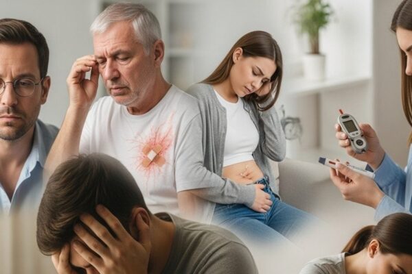 5 reasons to increase blood sugar: stress, lack of sleep, lack of exercise, infection, hormonal changes