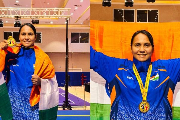 Sunita Chaudhary won gold in Butumi Open Wushu tournament 2025.